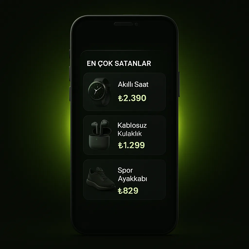 Mobil mağaza ekranı